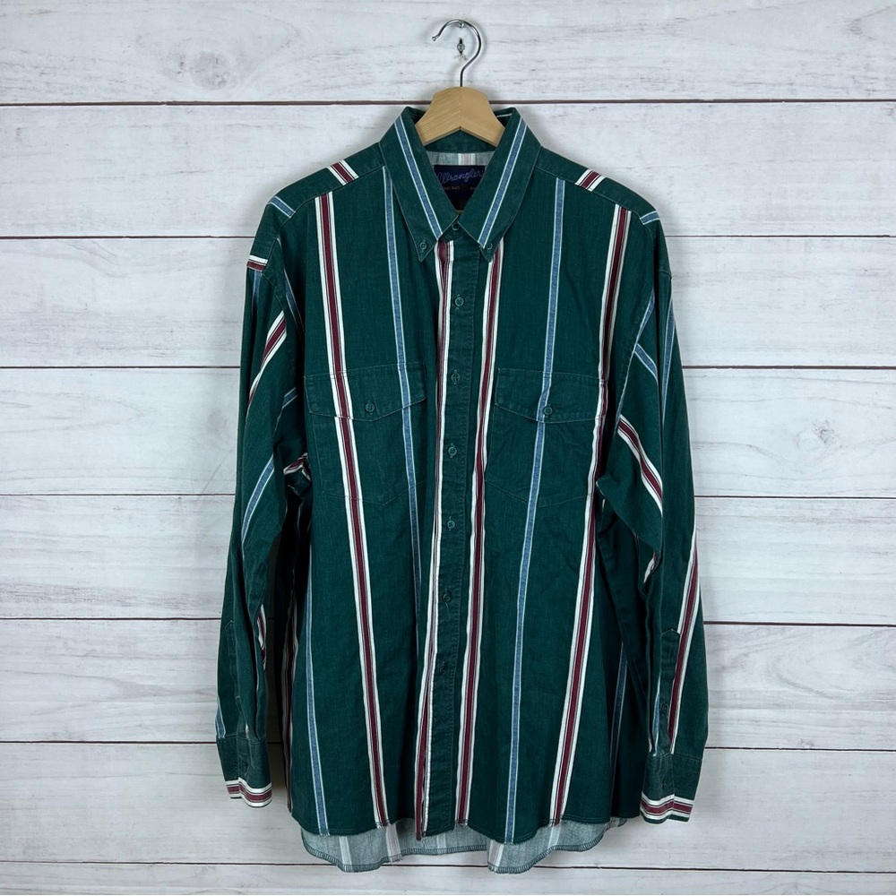 Vintage Wrangler Western Brushpopper Stripe Button Shirt XL